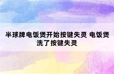 半球牌电饭煲开始按键失灵 电饭煲洗了按键失灵